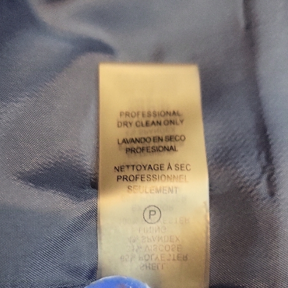 CALVIN KLEIN Blue Vicose Blend Notched Lapel Silvertone Grommet Detail Blazer - Picture 11 of 14